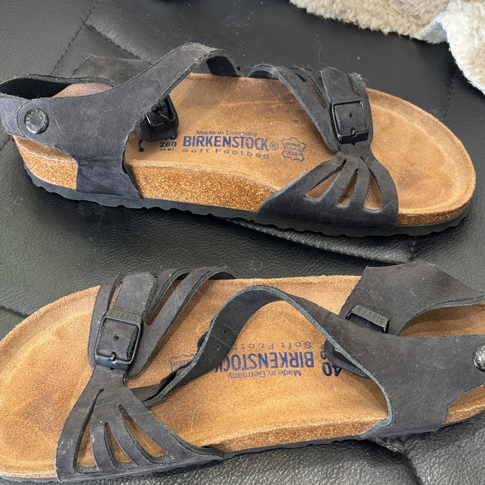 Birkenstock Women's Black and Brown Sandals